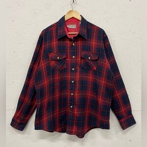 Vintage 80s North Country (Eatons) Soft Acrylic Plaid Button Down Shirt, Size XL